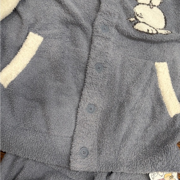 Peanuts Gelato Pique Mens Olaf Babymoco Button Up Cardigan & Pants Sz L NWT - Picture 15 of 15